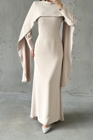 Lavinia Hijab Evening Dress Cream