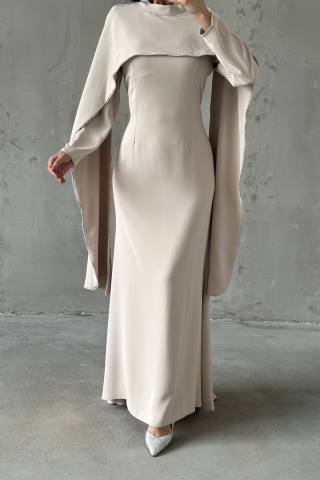 Lavinia Hijab Evening Dress Cream