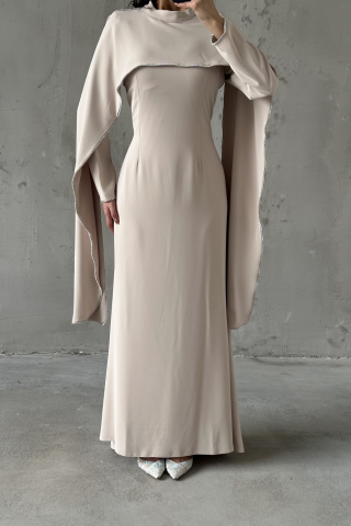 Lavinia Hijab Evening Dress Cream
