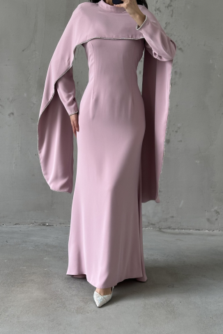 Lavinia Hijab Evening Dress Powder Pink