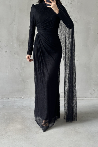 Melis Tesettür Abiye Siyah