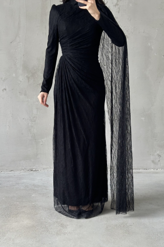 Melis Tesettür Abiye Siyah