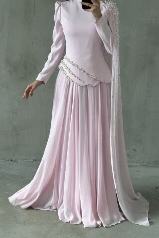 Lunessa Tesettür Abiye Pembe