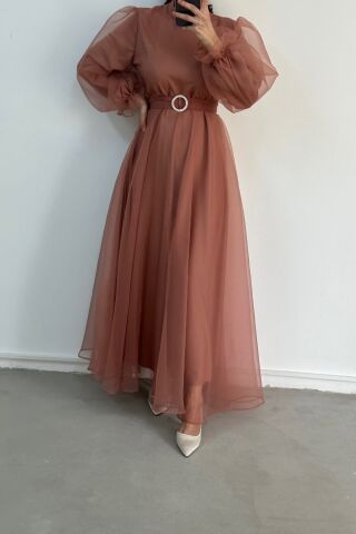 Dalya Zarafet Sunan Basic Pudra Tesettür Abiye - Özel Günler İçin Kusursuz