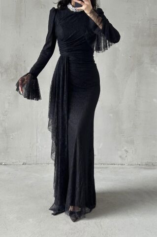 frame gathered seam lace inset dress Frame Women's Gathered Seam Dress – Saint Bernard main image 1
