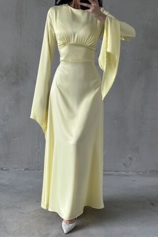 Melisa Tesettür Abiye Sarı