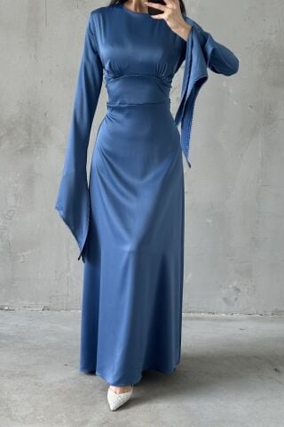 Melisa Hijab Evening Dress Indigo