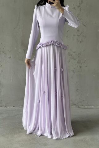 Eda Hijab Evening Dress Lilac