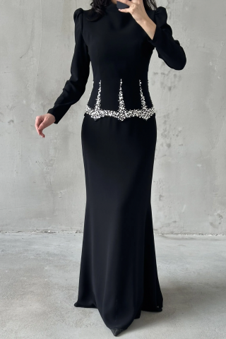 Nora Hijab Evening Dress Black