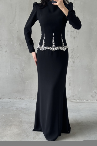 Nora Tesettür Abiye Siyah