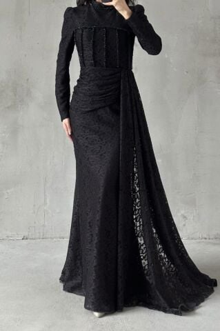Nayina Hijab Evening Dress Black