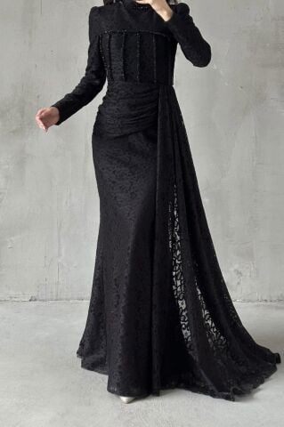 Nayina Tesettür Abiye Siyah