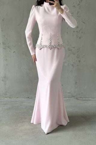 Nora Tesettür Abiye Toz Pembe