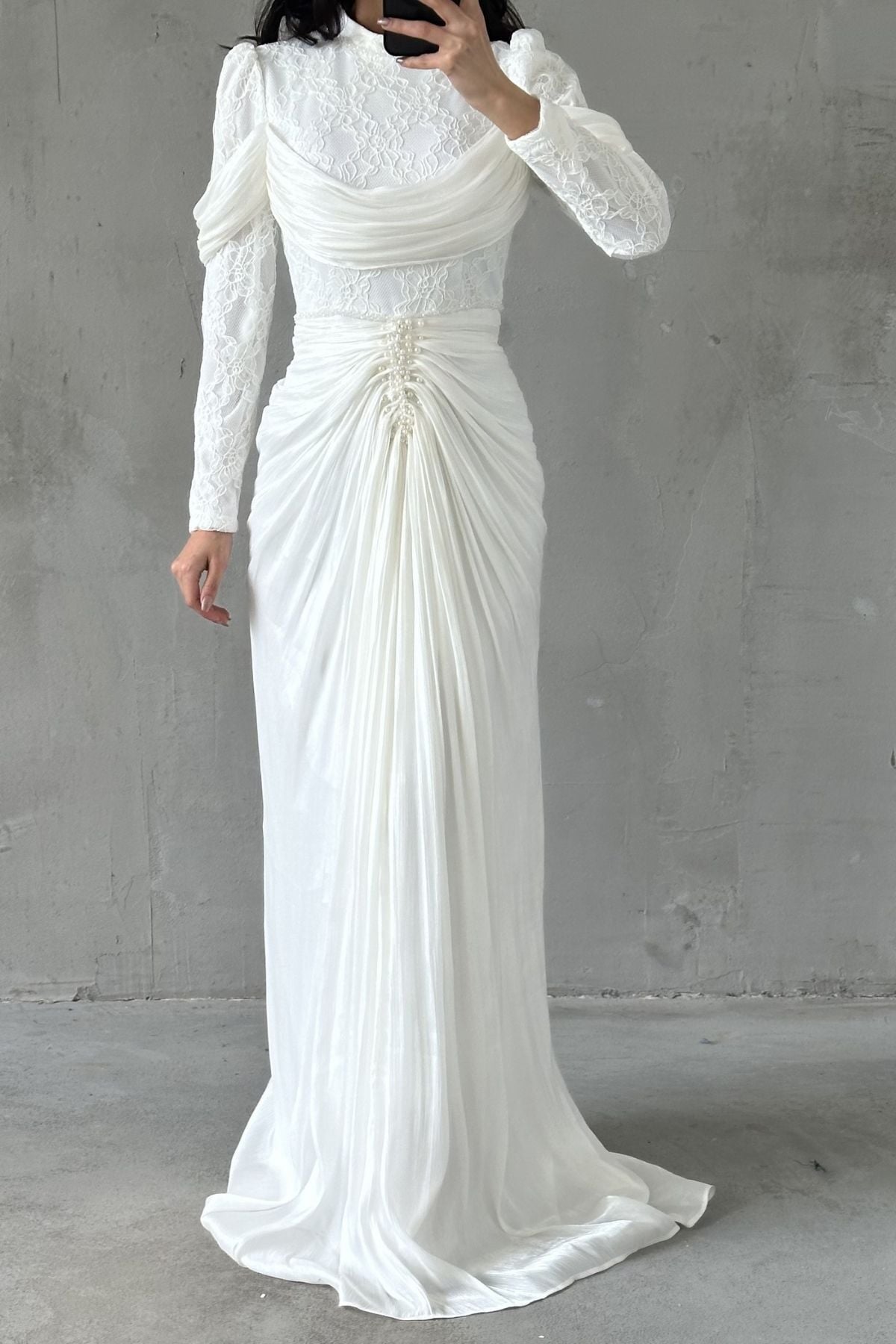 Liyana Tesettür Abiye Beyaz