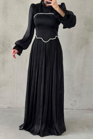 Nevra İnci Tesettür Abiye Siyah