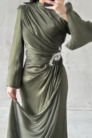 Volan Kol Drapeli Janjan Tesettür Abiye