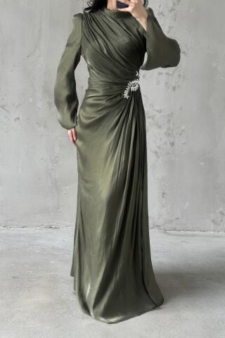 Volan Kol Drapeli Janjan Tesettür Abiye