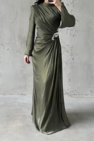 Volan Kol Drapeli Janjan Tesettür Abiye