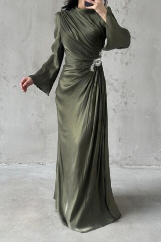 Volan Kol Drapeli Janjan Tesettür Abiye