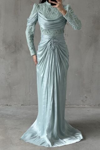 Liyana Tesettür Abiye Mint Yeşili