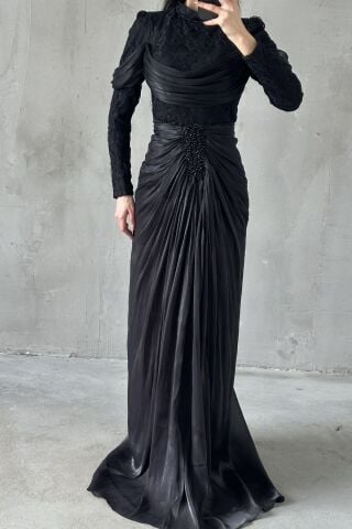 Liyana Tesettür Abiye Siyah