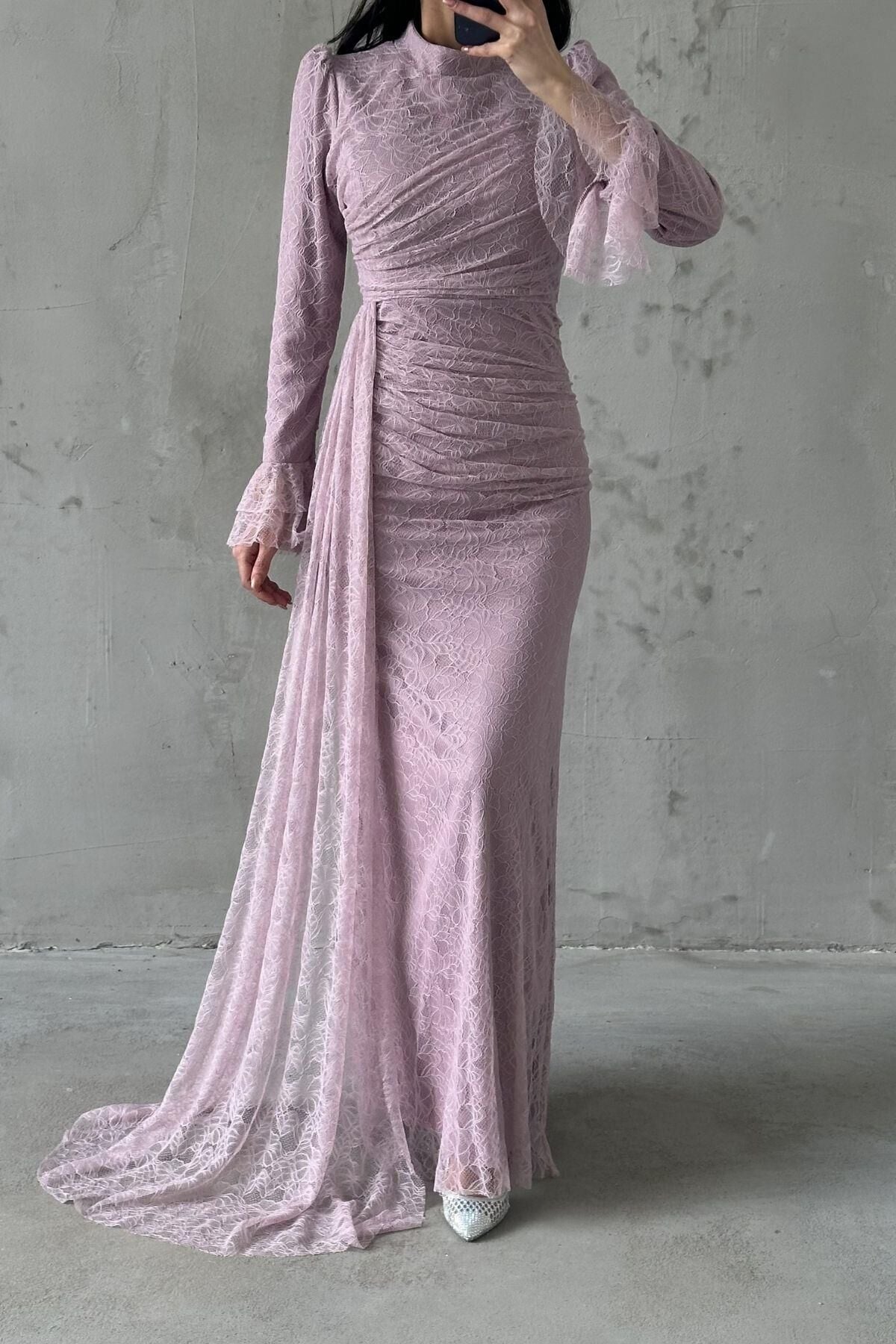 Leya Tesettür Abiye Pudra