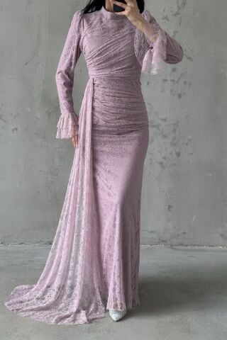 Leya Tesettür Abiye Pudra