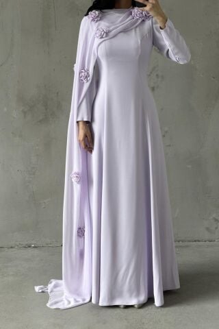 فستان سهرة نيلاي حجاب ليلك