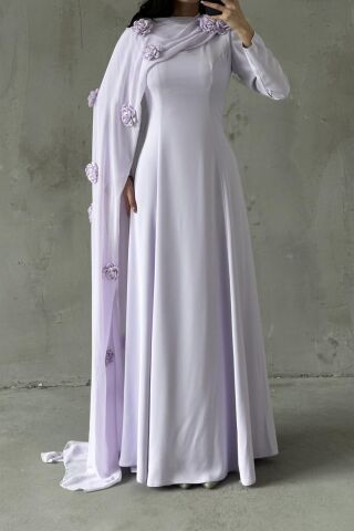 Nilay Hijab Evening Dress Lilac