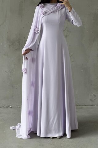 Nilay Hijab Evening Dress Lilac
