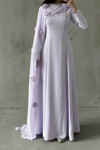 Nilay Hijab Evening Dress Lilac