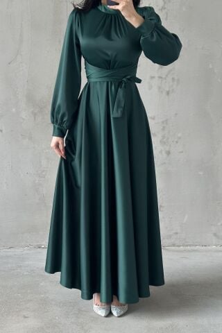 Lina Hijab Evening Dress Emerald
