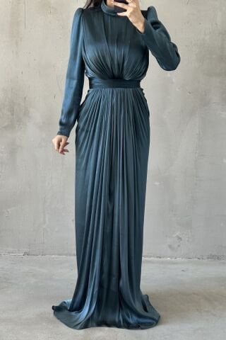 Mine Hijab Evening Dress Emerald