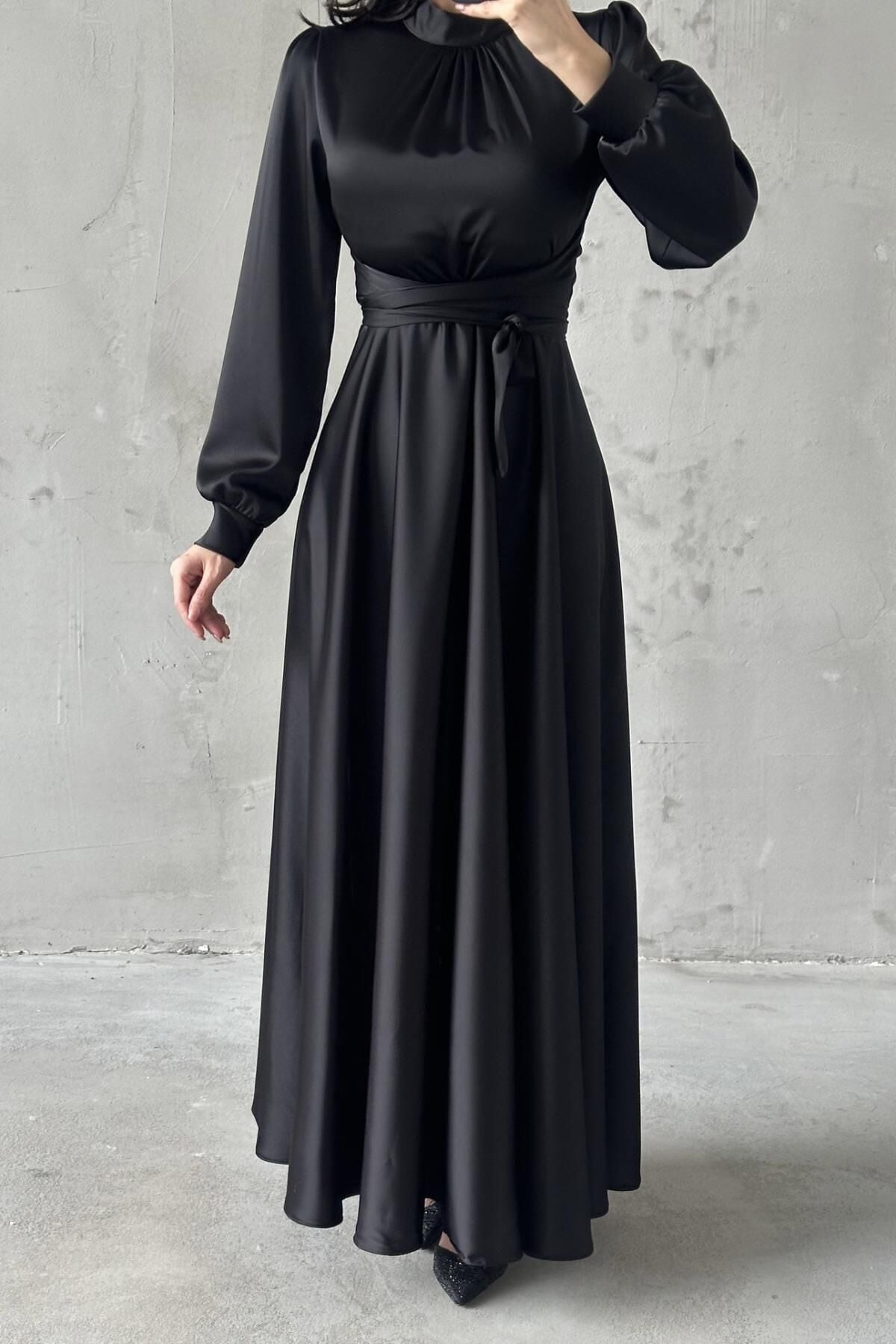 Lina Hijab Evening Dress Black