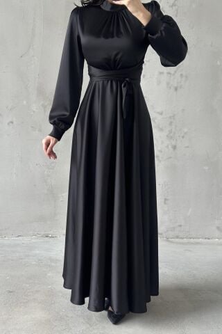 Lina Hijab Evening Dress Black