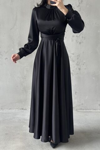 Lina Hijab Evening Dress Black