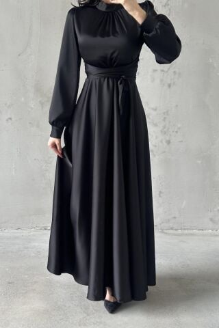 Lina Hijab Evening Dress Black