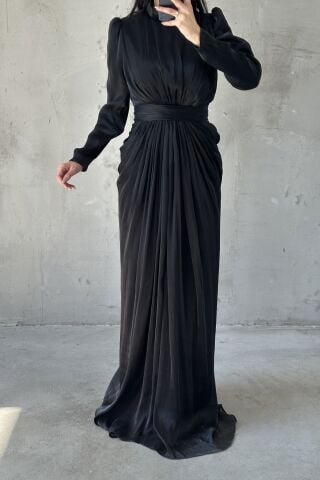 Mine Hijab Evening Dress Black