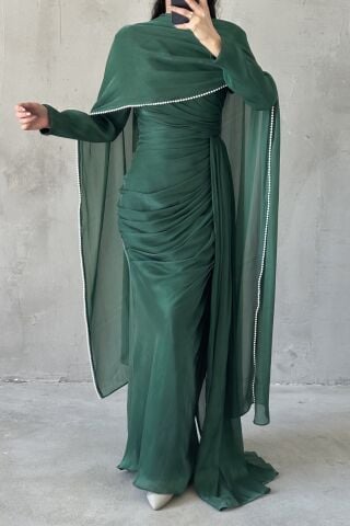 Nur Hijab Evening Dress Emerald