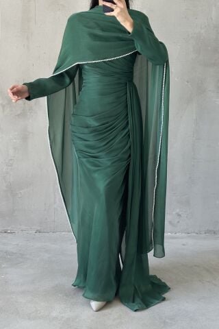 Nur Hijab Evening Dress Emerald