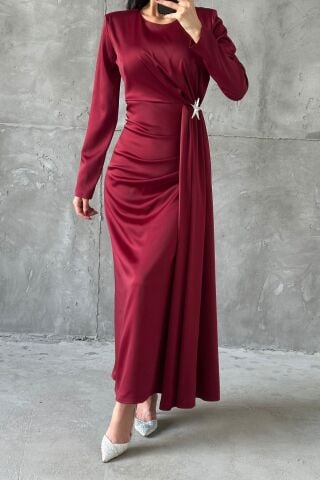 Alessa Tesettür Abiye Bordo
