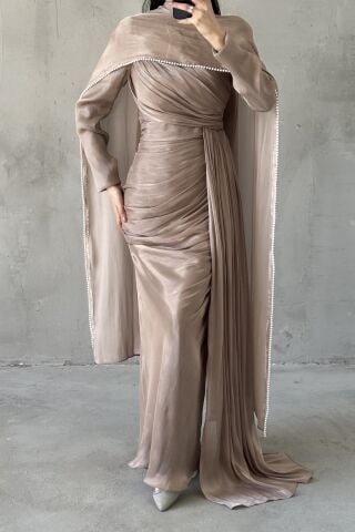 Nur Hijab Evening Dress Mink